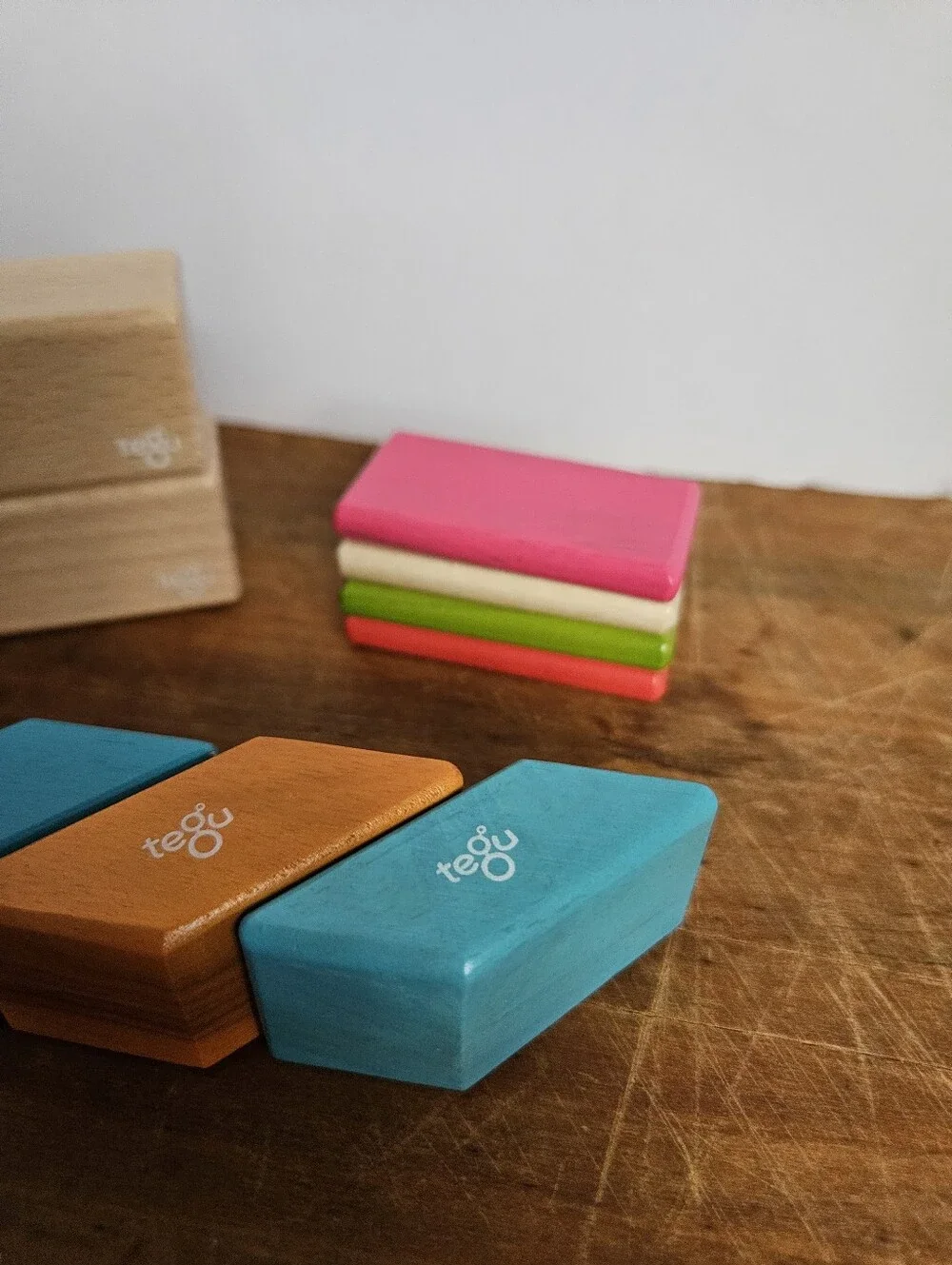 Tegu Assorted Magnetic Wood Blocks Replacement Pieces 10 Count
